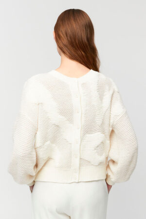 Jersey/chaqueta punto blanco en relieve – Aldo Martins