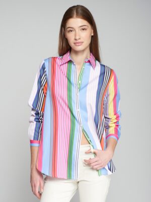 Camisa algodón rayas multicolor – Vilagallo