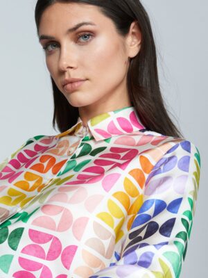 Camisa estampado multicolor seda – Vilagallo