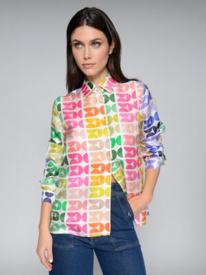 Camisa estampado multicolor seda – Vilagallo