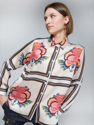 Camisa crudo estampado flor – Vilagallo