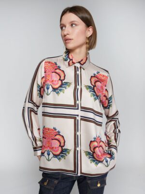 Camisa crudo estampado flor – Vilagallo