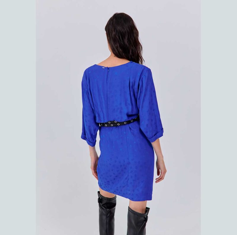 Vestido azul Jacquard Calaveras