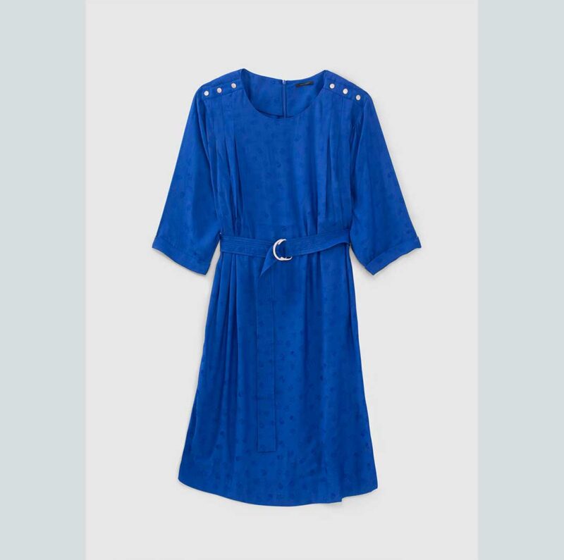 Vestido azul Jacquard Calaveras